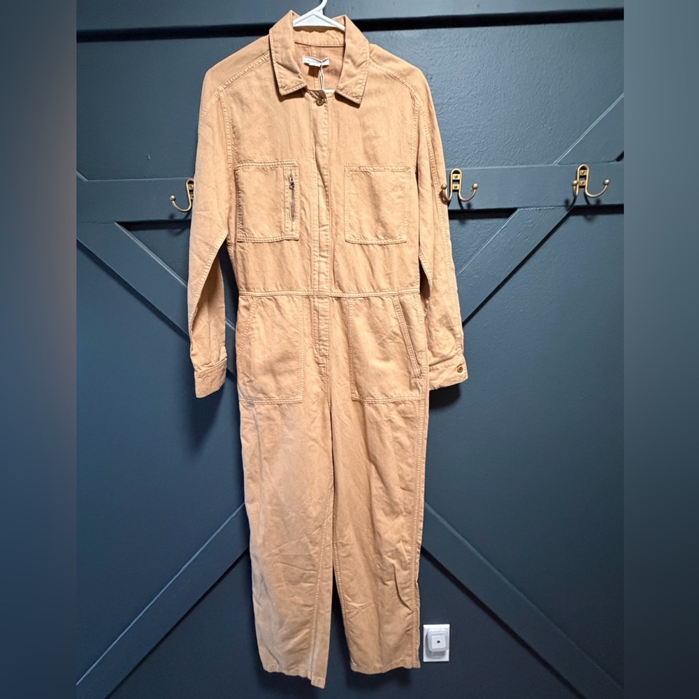 Outerknown Camel Button-Up Shirt